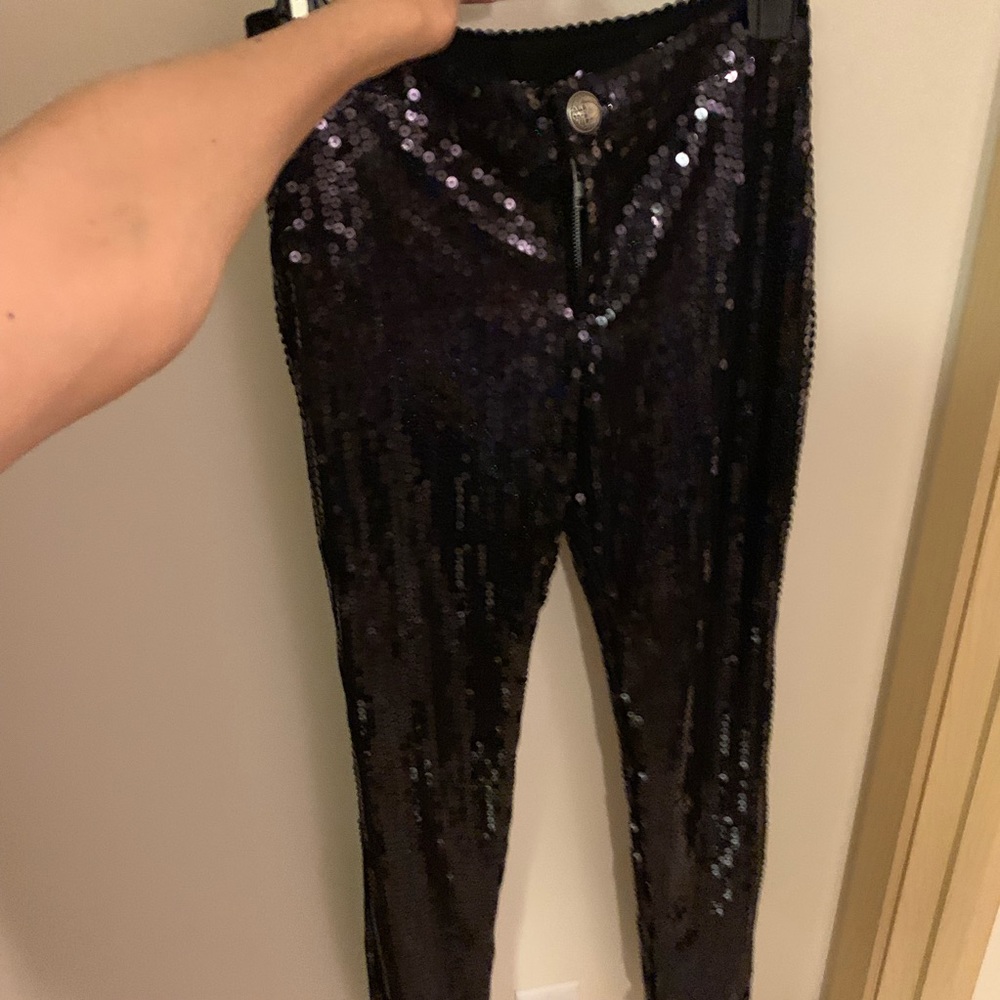 FULLY Sequined Black Pants XS